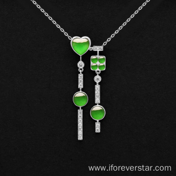 Jadeite pendant with fringe